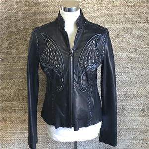 LADIES BLACK MME BUTTERFLY JKT W/CRYSTALS